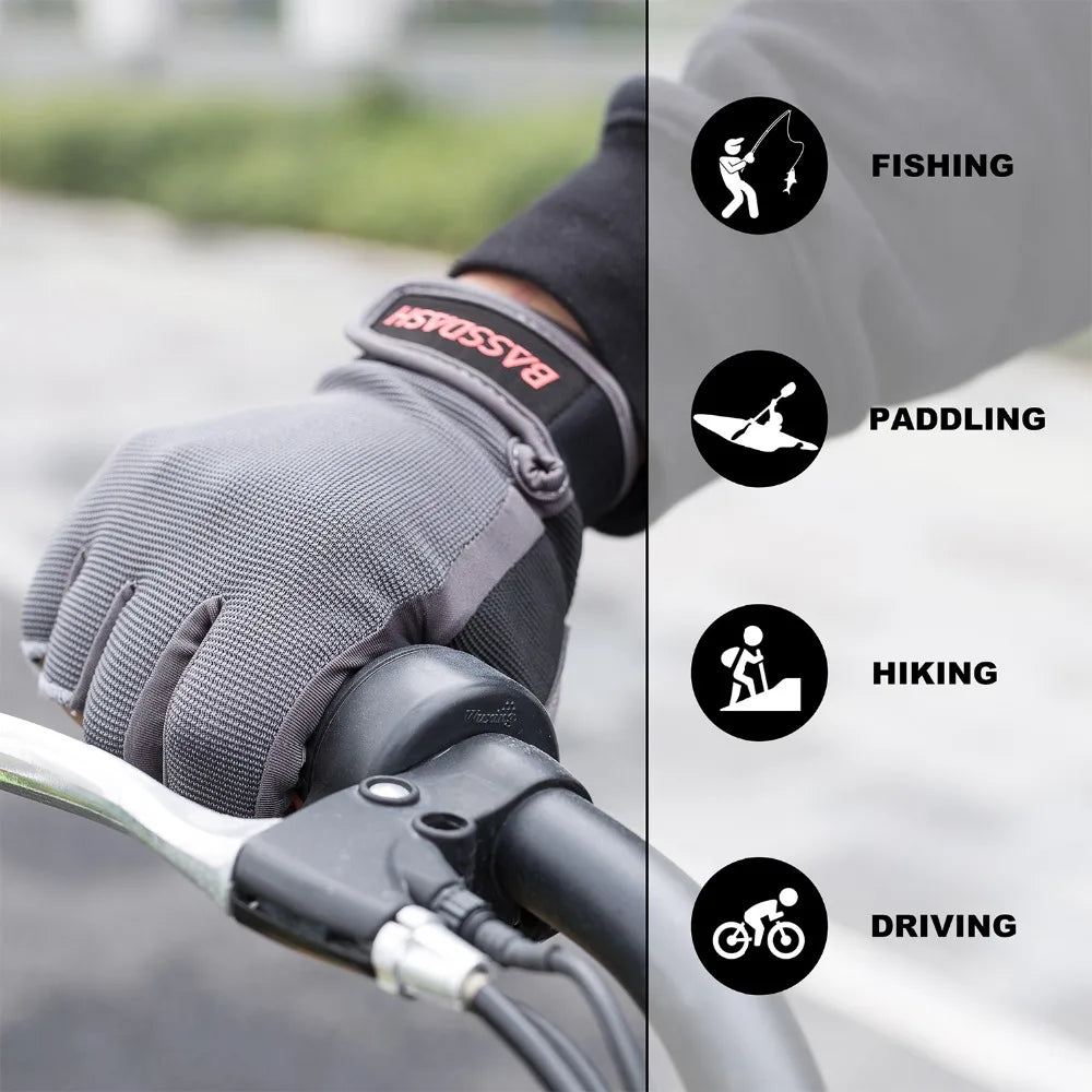 Bassdash Astro Heavy-Duty Sure Grip Fishing Gloves Men's Women's Fingerless Gloves for Game Fishing Kayaking Paddling Sailing