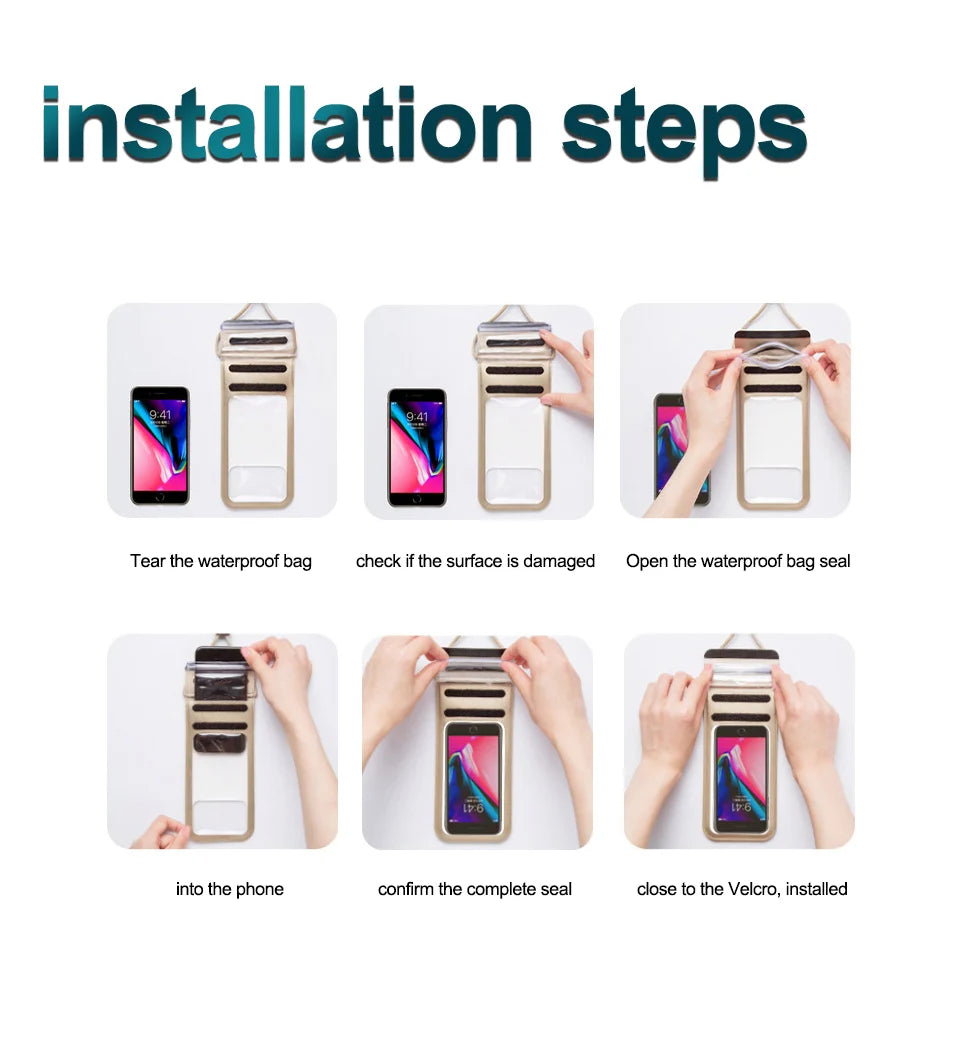 KUULAA Waterproof Phone Pouch Underwater Phone Bag Case Swimming Diving Phone Case Bag for Xiaomi iPhone Huawei Samsung