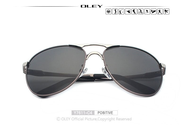 OLEY Luxury brand mens driving Sunglasses polarized women pilot Sun glasses blue coating eyewear dos homens Y7611
