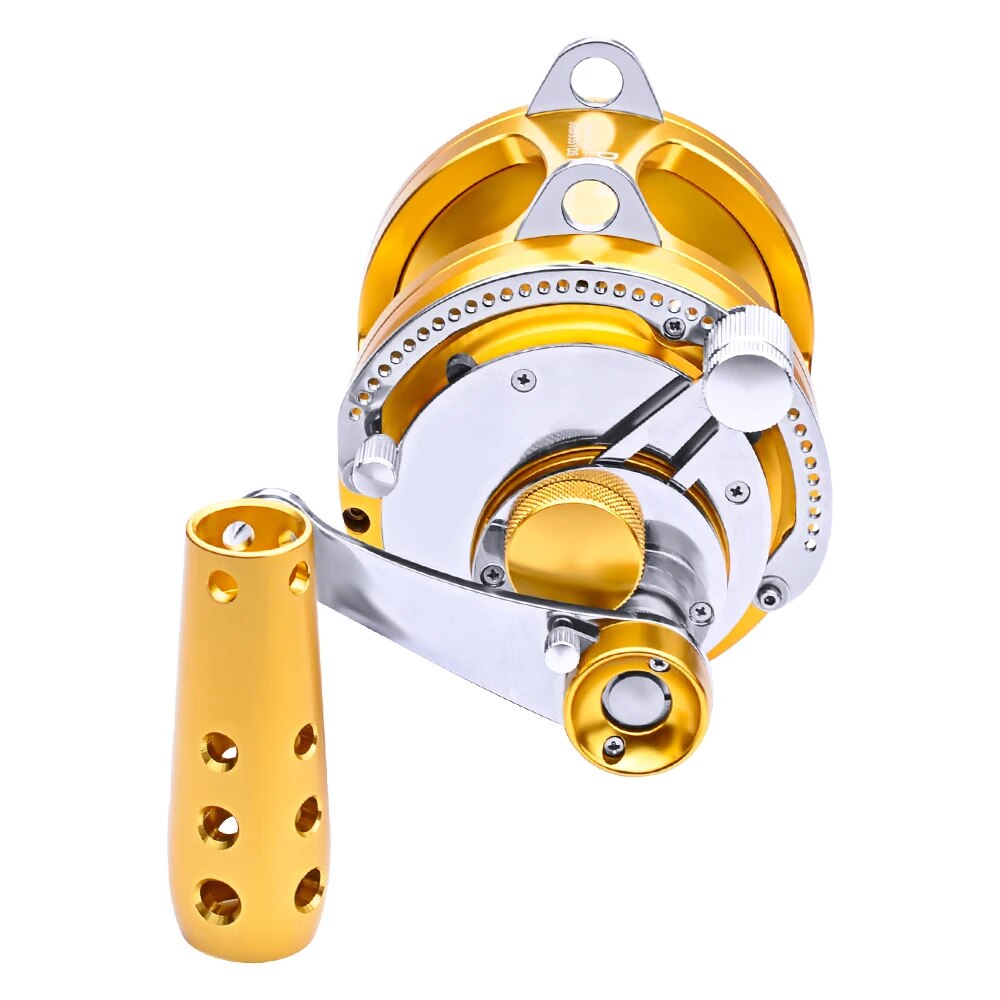 DG80 Jigging Fishing Reel Boat Two Speed Lever Drag Reels Aluminum CNC Machined 45KG Max Drag Sea Boat Trolling Reel