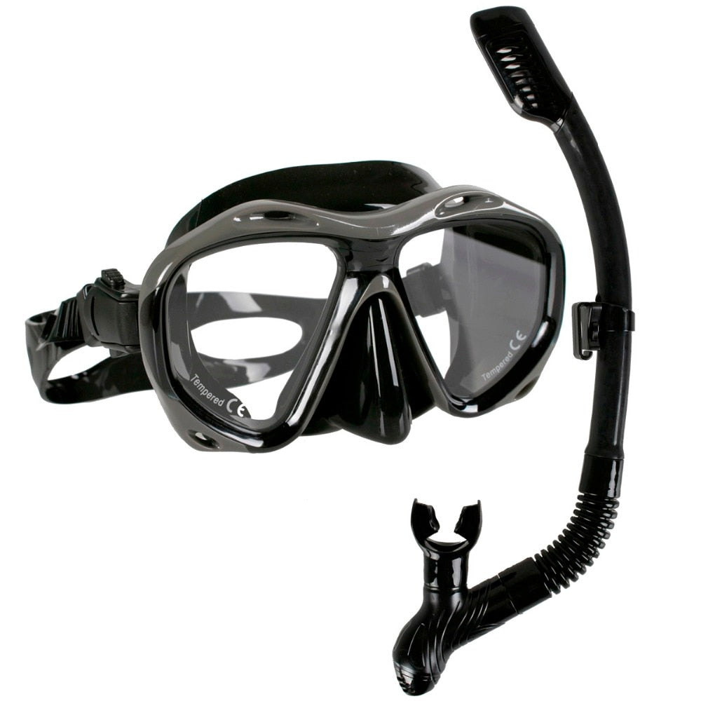 Underwater Brand Professional Scuba Snorkels Mask Diving Mask Equipment Goggles Glasses Diving Swimming Easy Breath Tube Set