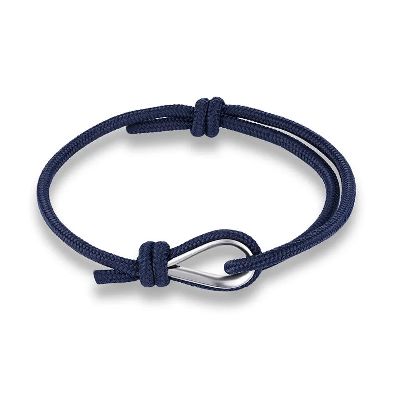 MKENDN New Arrival Fashion Sport Camping Parachute Navy Blue Cord Men Women Nautical Survival Rope Chain Bracelet Summer Style