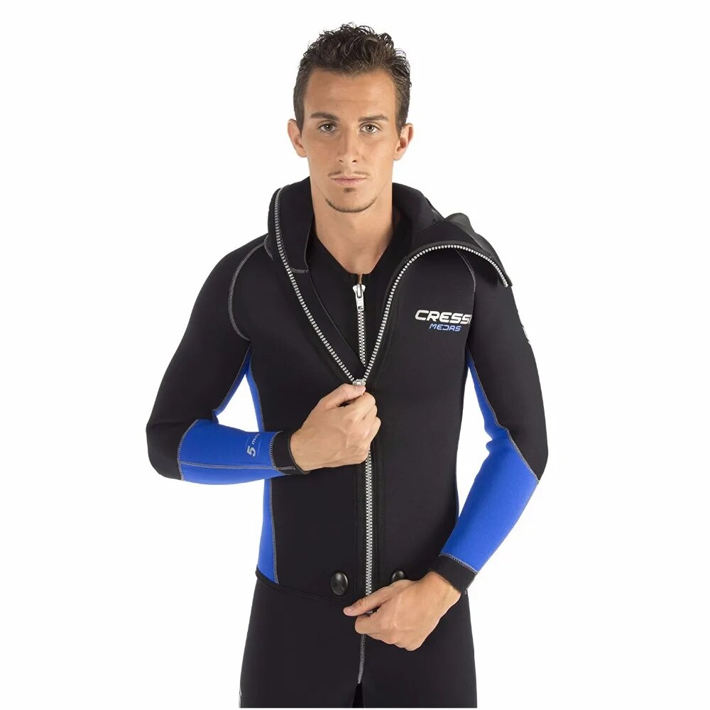 Cressi Medas Man 5mm Two Pieces Wetsuit Men Professional Neoprene Wetsuits Scuba Diving suit for Adults
