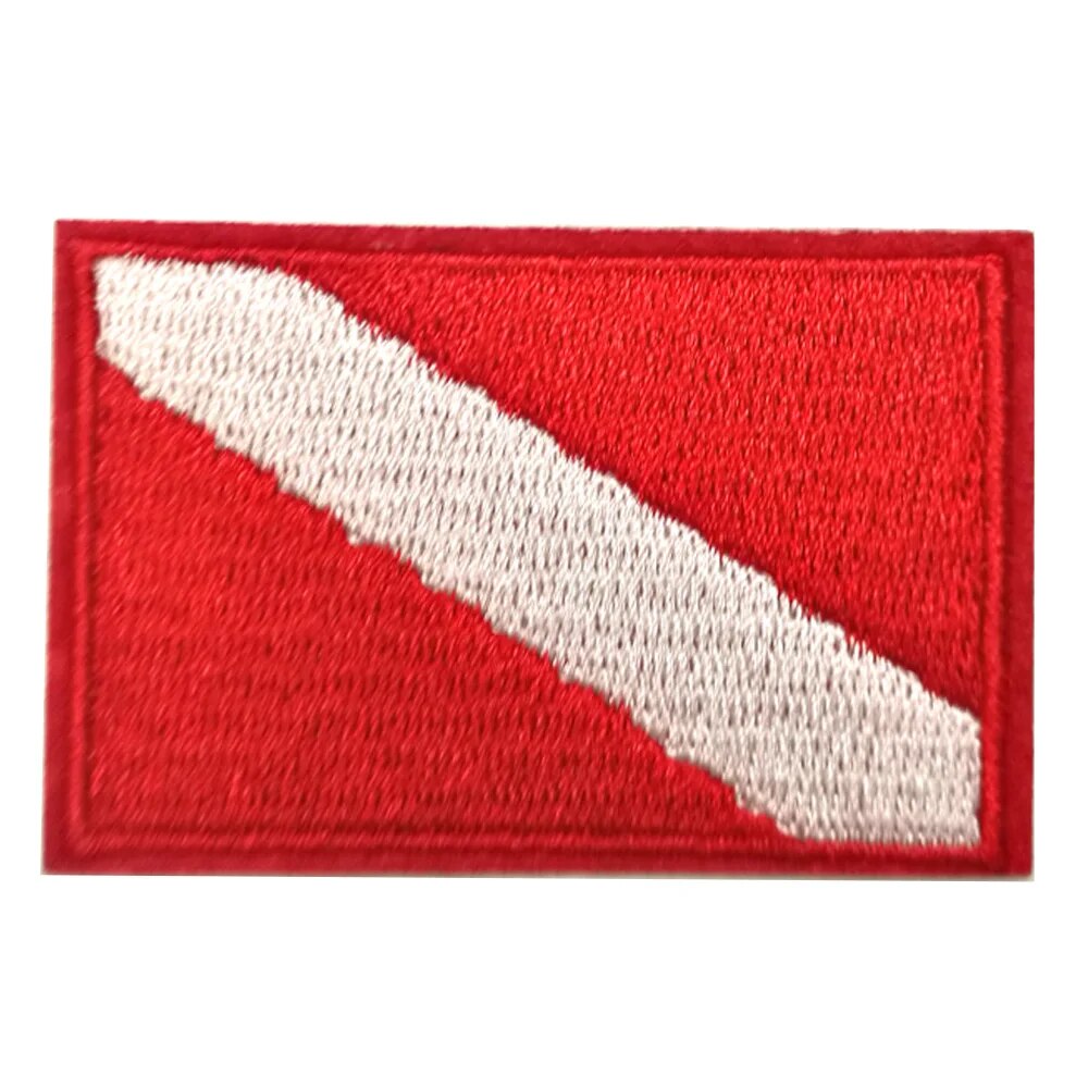 12pçs 6 peças de remendo de bandeira de mergulho, emblema de mochila, emblema de ferro em bordado, colete, bolsa, remendos para mergulho, natação