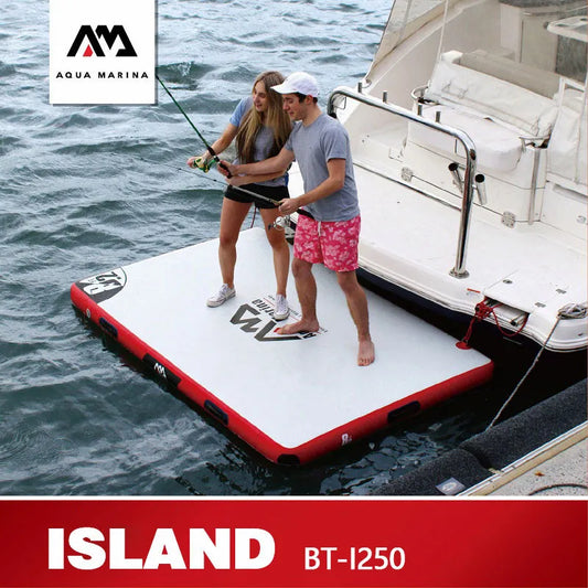 AQUA MARINA ISLAND Floating Plate Surf Floating Board Inflation Surfing Fishing Platform Work Platform 250*160*15cm
