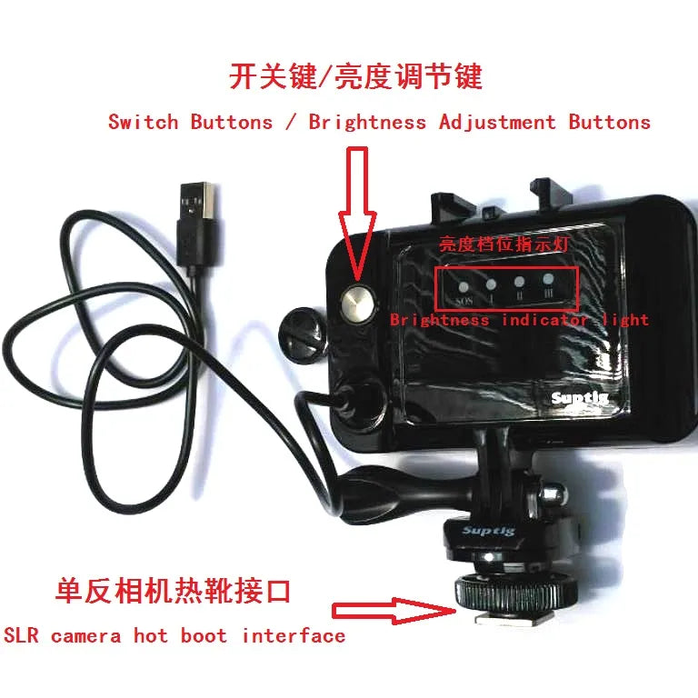 For Gopro Hero 9875 SJCAM SJ6/8/9 Xiaomi yi Mijia EKEN H9R Action/SLR Camera Underwater Photography Light Lamp Flashlight Diving