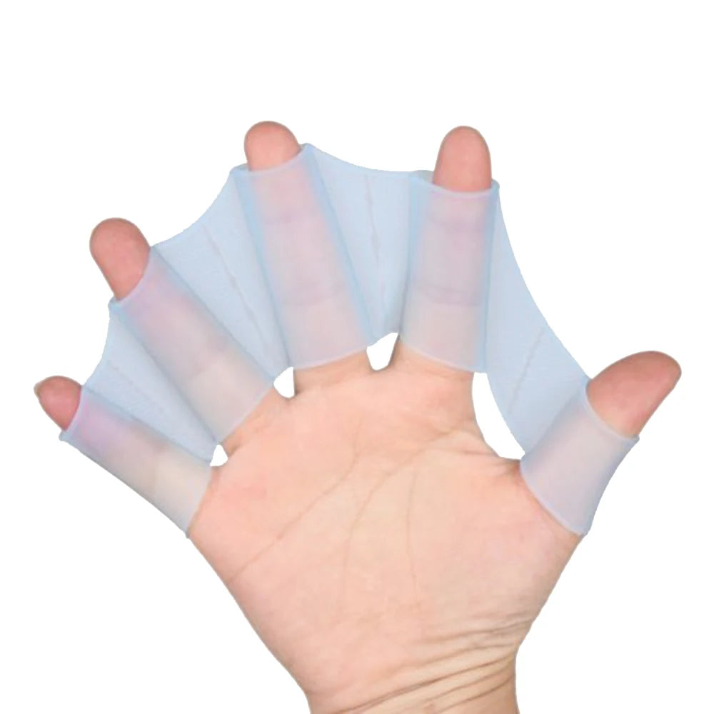1 par unissex tipo sapo cintas de silicone nadadeiras de mão nadadeiras dedo palmadas luvas paddle esportes aquáticos
