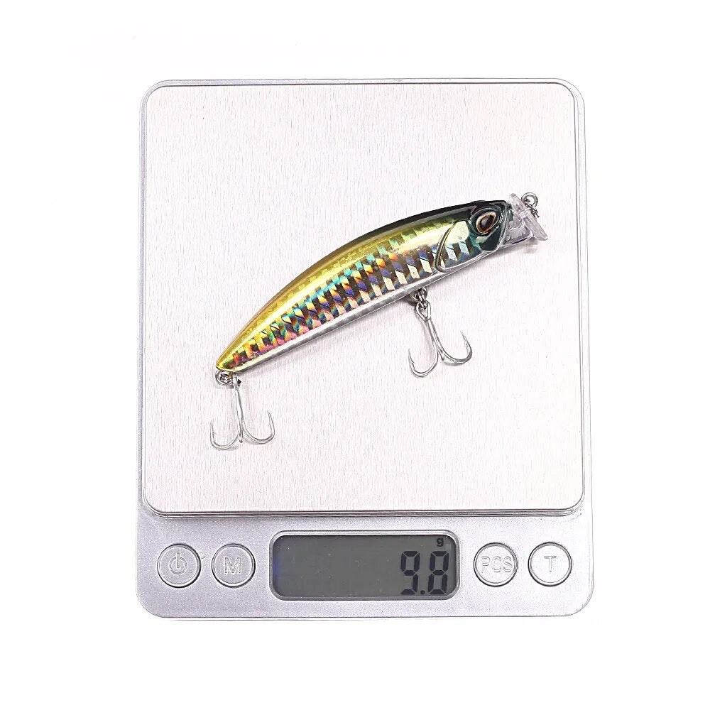 Deep Diving Fishing Lures 10g / 80mm Lifelike Wobblers Crankbait with 8# Hooks Popper