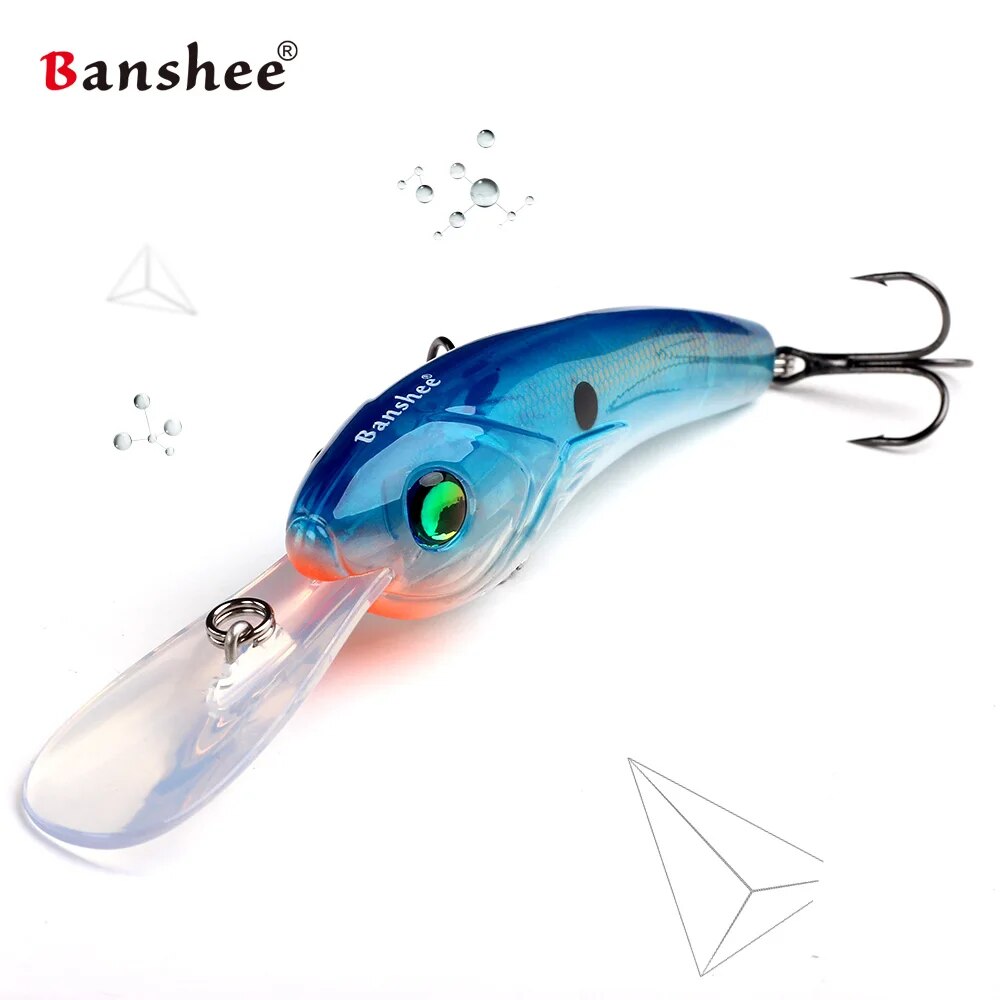 Banshee 95mm 19g Big Wobbler Fishing Lure Floating Crankbaits River Wobblers For Pike Deep Diving Lures Hard Rattling Baits Bass