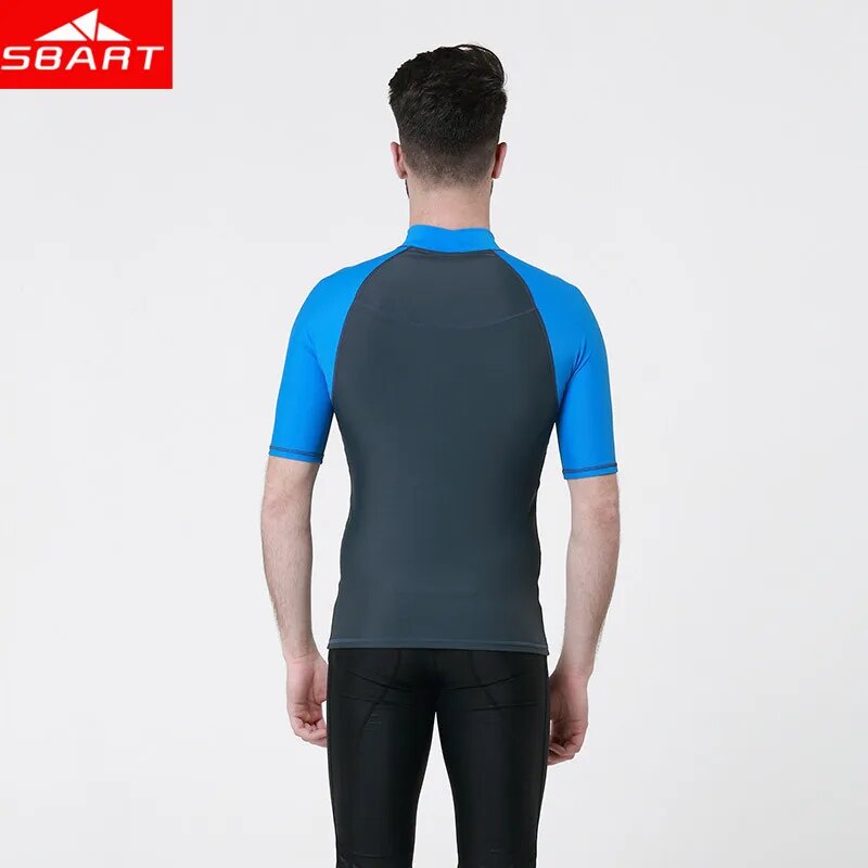 SBART Men lycra Surf Wet Suits Jacket Short Sleeve Anti-UV Quick Dry Surf-clothes Man Swimming Windsurf Diving Wet Suits Shirt