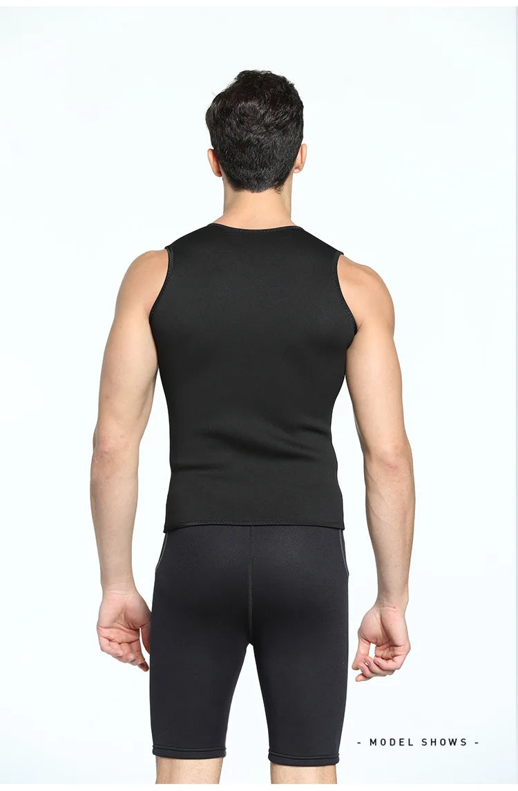 3MM Neoprene Wetsuit Vest Jacket Sleeveless Full Zipper Sunscreen Warm Wetsuits Top Mens for Cold Water Diving Surfing