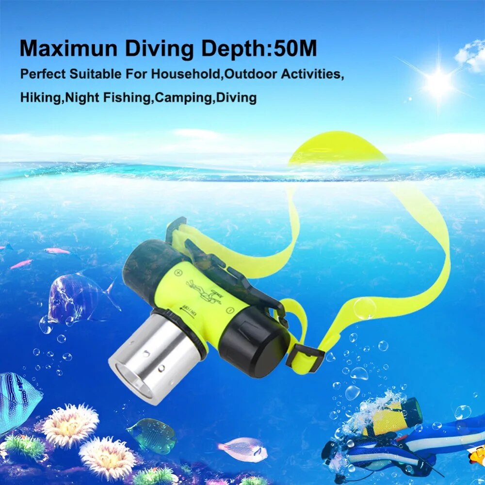 Asafee FL019D Diving Headlight Head Flashlight 800LM XML T6 LED Waterproof Underwater 50M Diving Light Flashlight Torch lamp