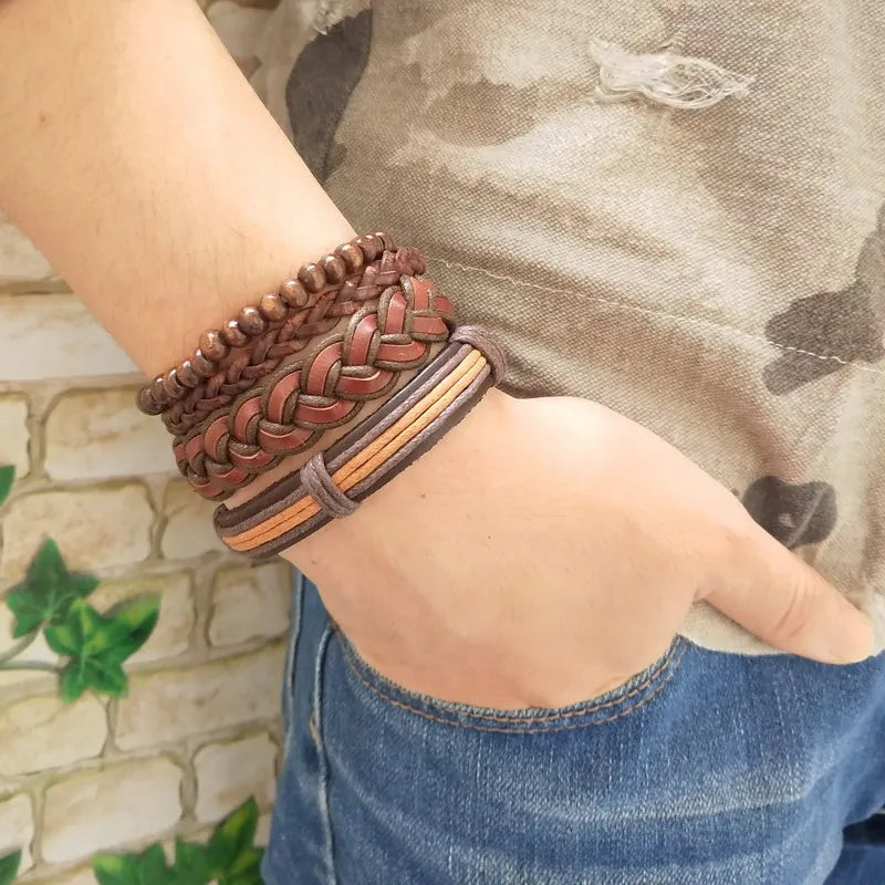 High Quality Leather Bracelets Men Charm Nautical Survival Rope Chain Bracelet Wrap Sport Bracelet 29 Styles Are Available.