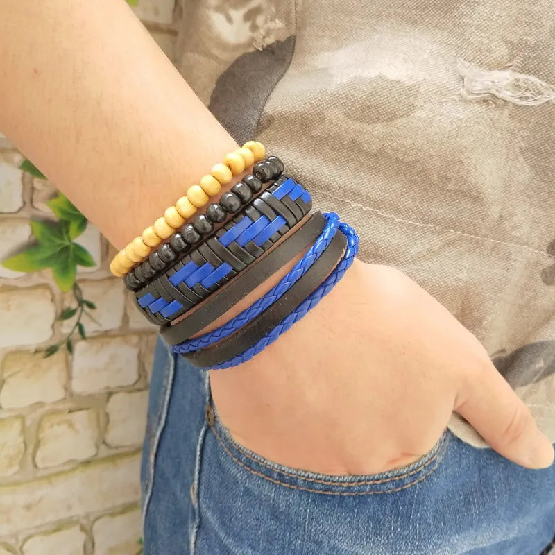 High Quality Leather Bracelets Men Charm Nautical Survival Rope Chain Bracelet Wrap Sport Bracelet 29 Styles Are Available.