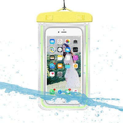 Portable Waterproof Phone Case Pouch Underwater Dry Bag With Neck Strap Luminous Swimming Bag For Water Games Beach Sport Skiing