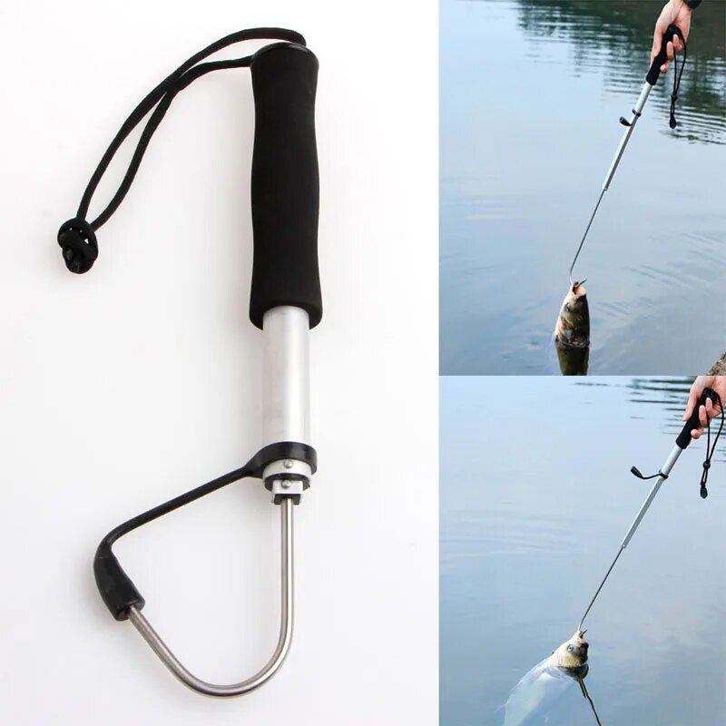 Mavllos Retractable EVA Handle Sea Telescopic Fishing Gaff Hooks Aluminum Alloy Fish Gaff Stainless Fishing Spear