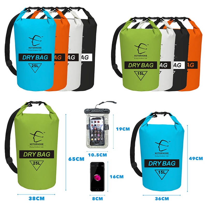 15L 25L Swimming Waterproof Bag Dry Sack Bag For Canoeing Kayak Rafting Outdoor Sport Bags Travel Kit Equipment storage bag 2018
