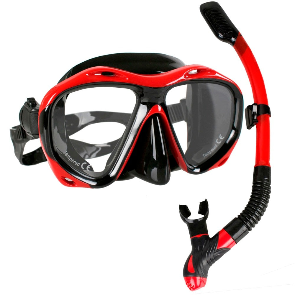 Underwater Brand Professional Scuba Snorkels Mask Diving Mask Equipment Goggles Glasses Diving Swimming Easy Breath Tube Set