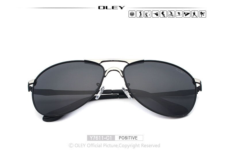 OLEY Luxury brand mens driving Sunglasses polarized women pilot Sun glasses blue coating eyewear dos homens Y7611