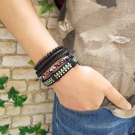 High Quality Leather Bracelets Men Charm Nautical Survival Rope Chain Bracelet Wrap Sport Bracelet 29 Styles Are Available.