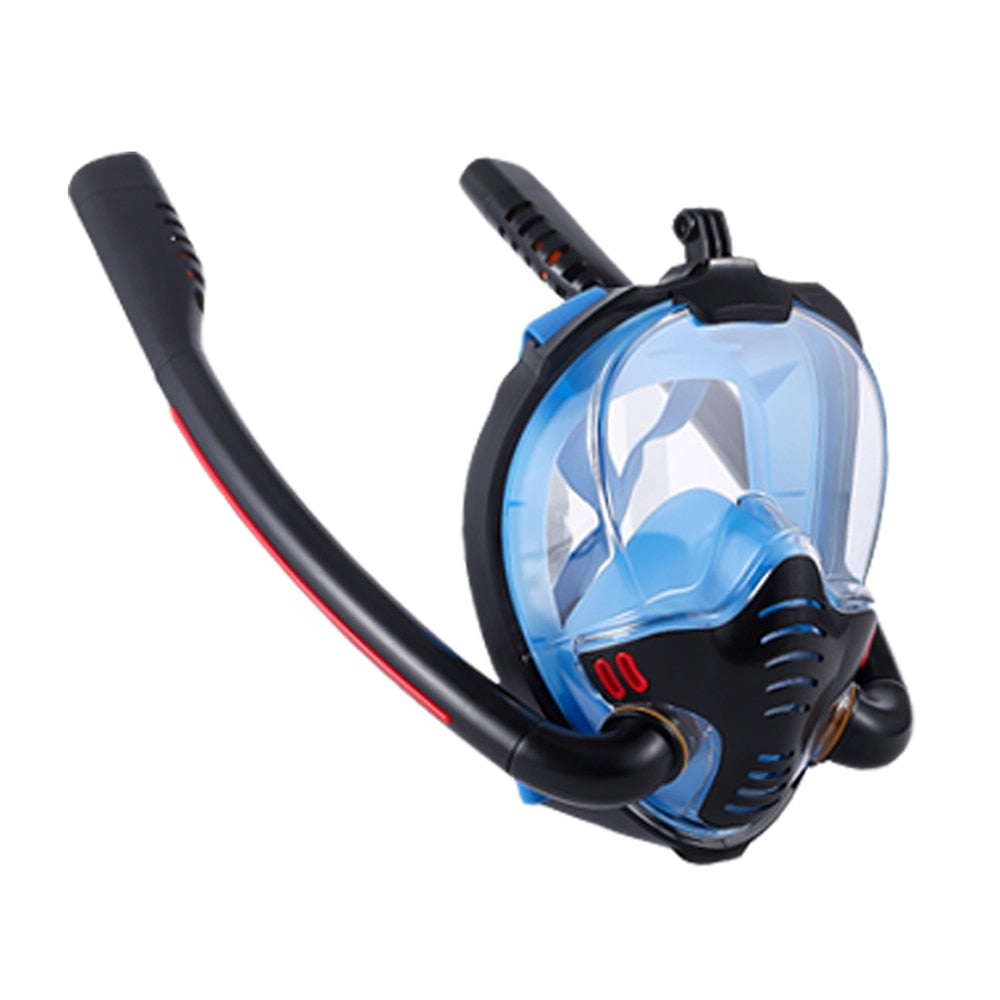 Snorkeling Masks Double Breath Tube Silicone Full Dry Diving Mask Scuba Anti Fog Adult Underwater Swimming Mask Goggles Snorkel
