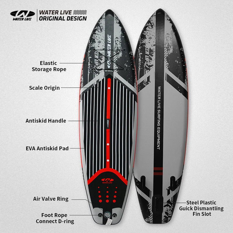 WATER LIVE King Force 10’6" Surfing Board Inflatable Paddle Board Aquatic Sports Stand Up Surfing Board Fishing Racing 10’ 6"x32