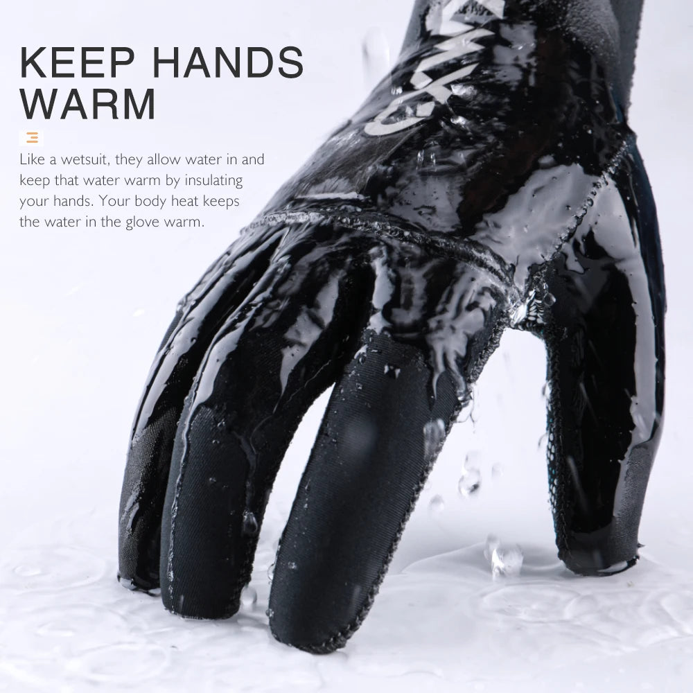 Thickened warm gloves winter riding ski winter swimming aquatic Sports waterproof non-slip gloves palm protection