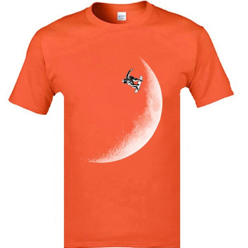 Windsurf Skateboarder Elon Musk Tshirt Moon Mars CCCP Russia Normal T Shirt O-Neck Loose Casual Father Tee Shirt Customized Man
