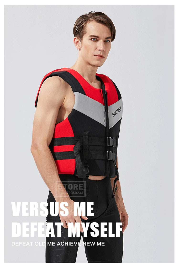 Kayak Life Jacket Adults Surf Life Vest Motorboats jet ski Wake board Raft Rescue Boat Clothing Fishing Vest Swimming Drifting