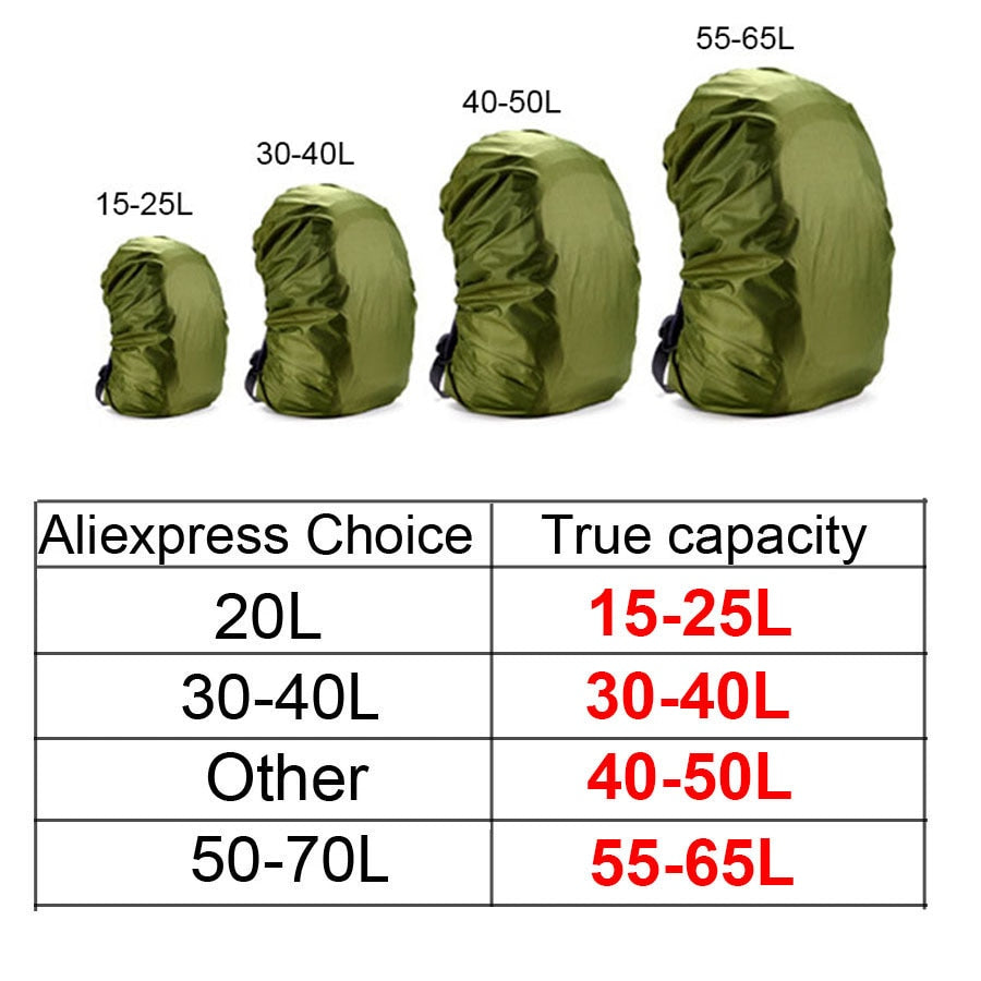 15-65L Waterproof Backpack Rain Cover,Dustproof Cover For Backpack,Rainproof Cover Outdoor Camping Hiking Climbing Bag Raincover