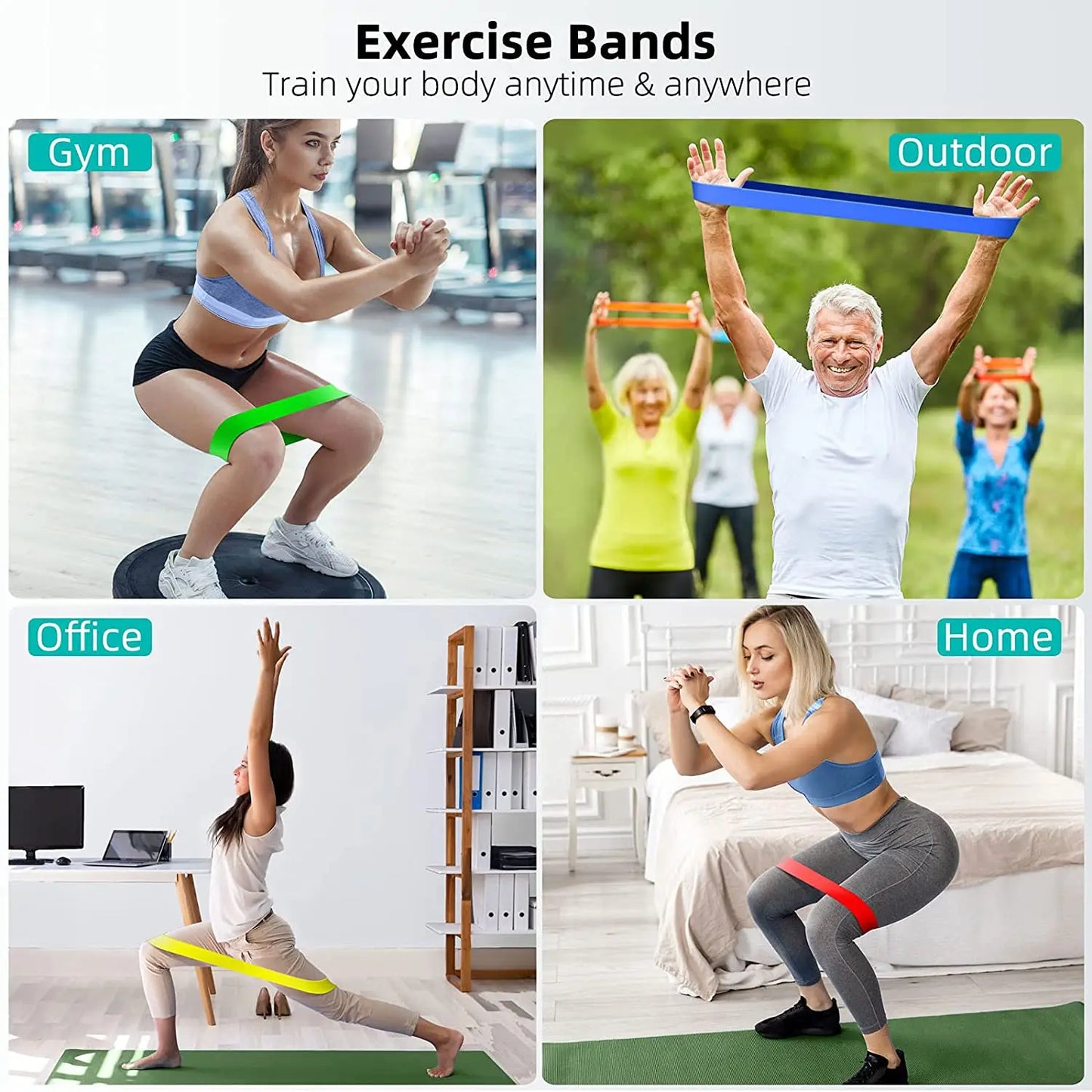 Resistance Bands natural Latex& TPE Gym Strength Training Fitness Equipment Expander Yoga Rubber band