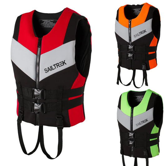 Neoprene Life Jacket Adult Life Vest Water Sports Fishing Vest Kayaking Boating Swimming Surfing Drifting Safety Life Vest Suits