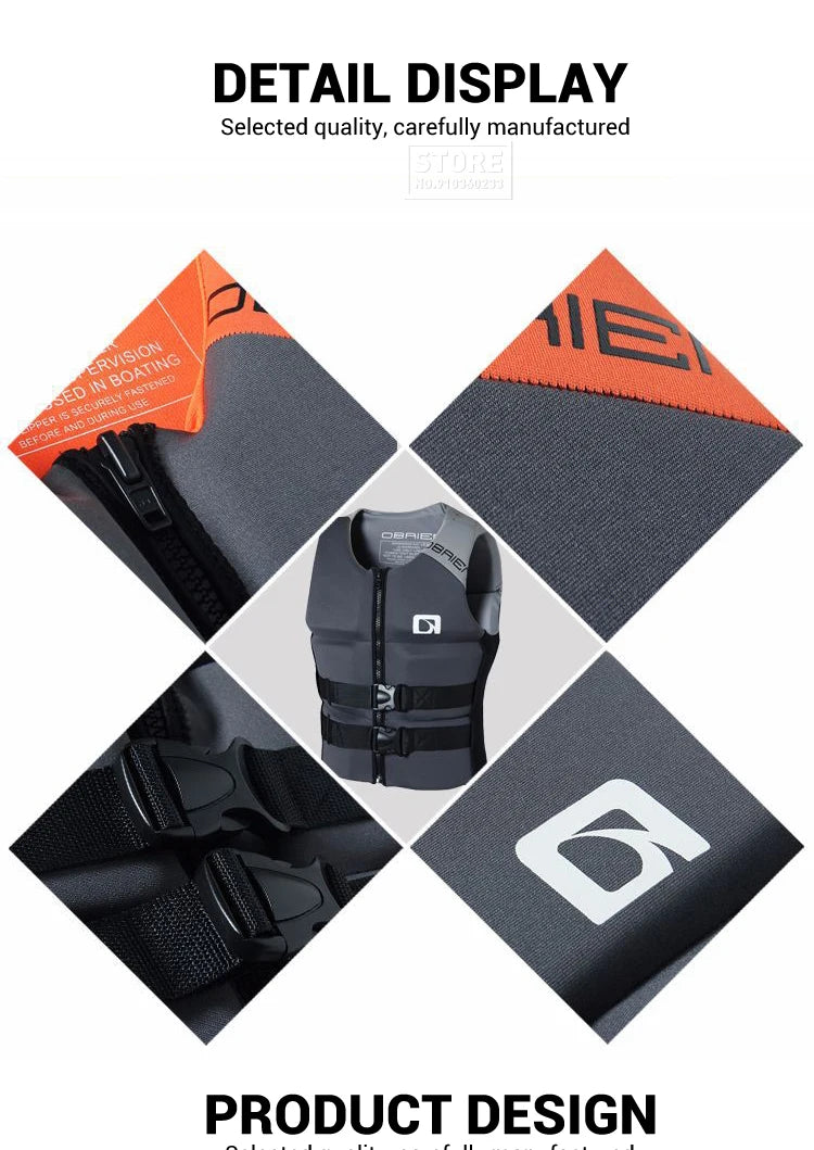 Kayak Life Jacket Adults Surf Life Vest Motorboats jet ski Wake board Raft Rescue Boat Clothing Fishing Vest Swimming Drifting