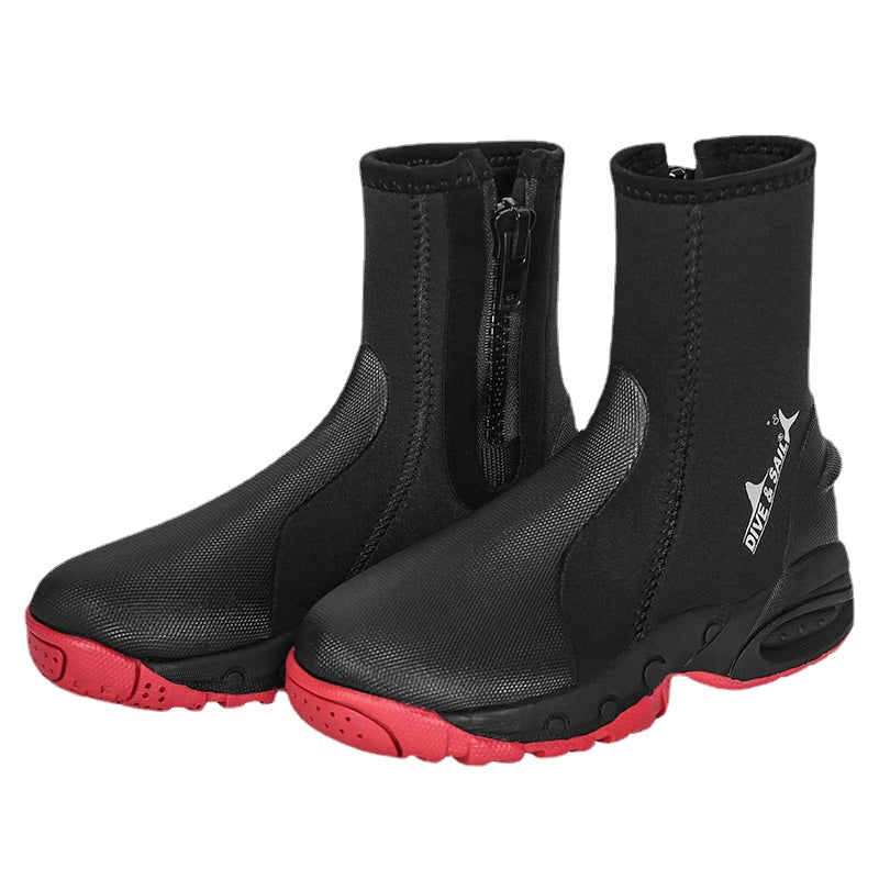 Neoprene Scuba Diving Boots, Water Shoes, Vulcanization, Cold Proof, High Upper, Warm Fins, Spearfishing, 5mm, Winter