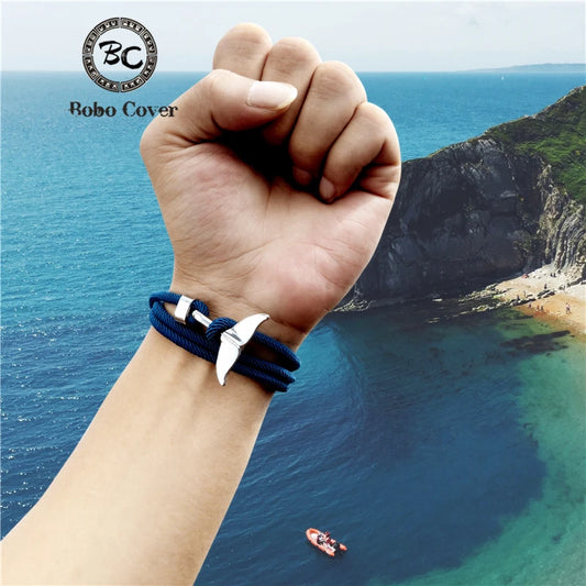 Charm Whale tail Anchor Bracelet Men Women Colorful Survival Rope Couple Bracelets homme femme lucky Lover Jewelry water sports