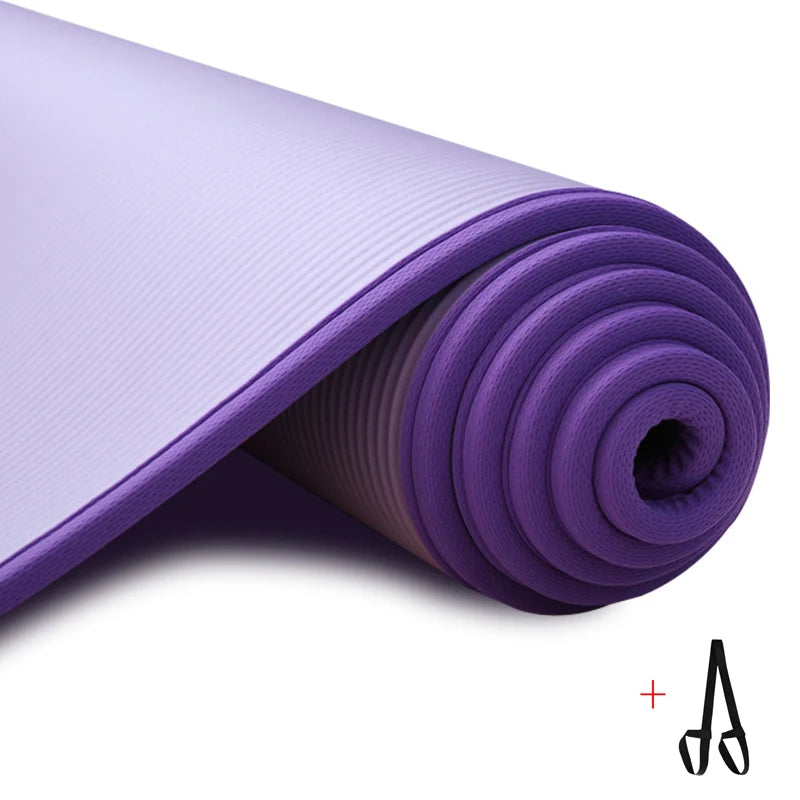10MM Extra Thick Yoga Mats Non-slip NRB Exercise Mat with Bandages Tasteless Pilates Gym Workout Fitness Mats 183cmx61cm
