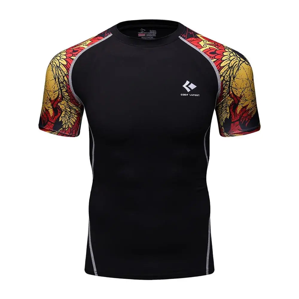 Men Compression Rashguard Spandex Quick Dry Swimsuit Surf UV Protection Rash Guard Diving Suit Tight Beach Shirt Short Trunk