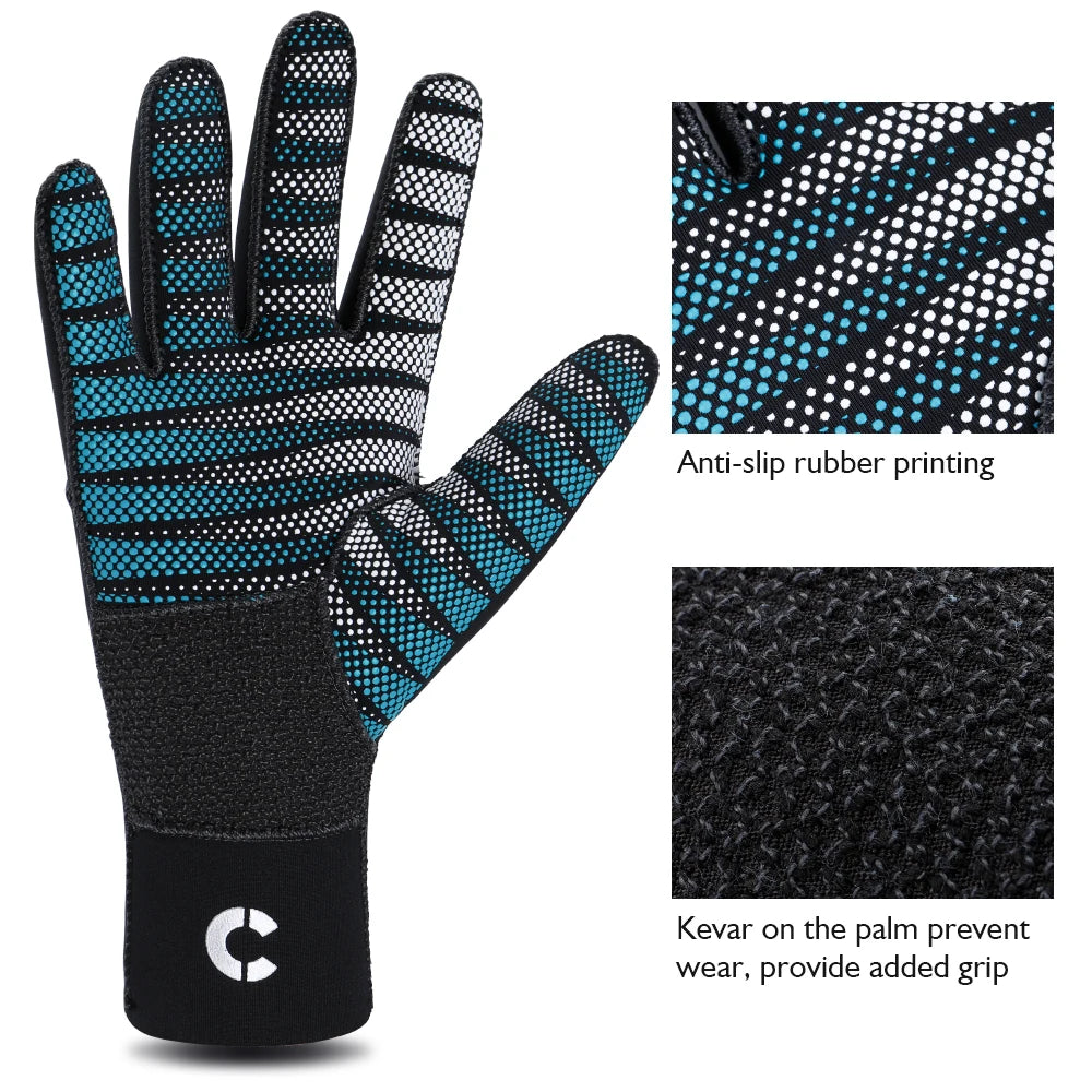 Thickened warm gloves winter riding ski winter swimming aquatic Sports waterproof non-slip gloves palm protection