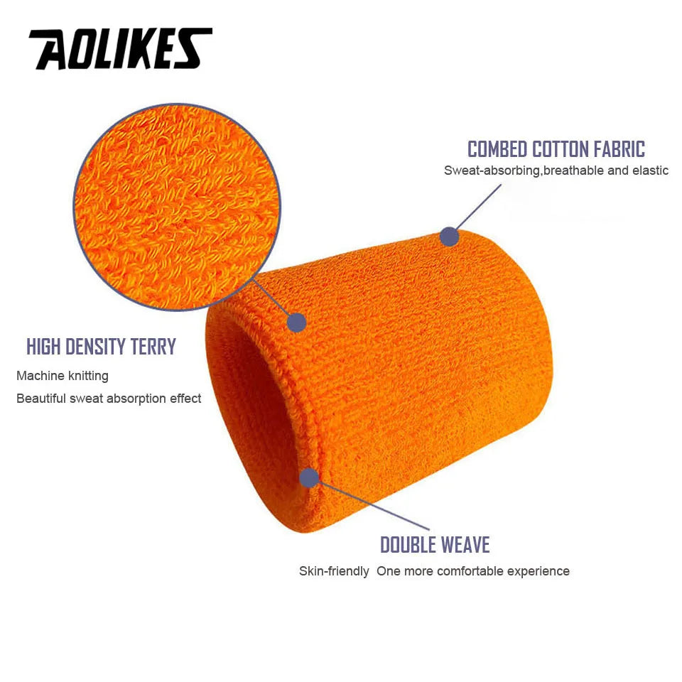 AOLIKES 2 Pcs Towel Sports Wristbands Tennis Sweat Bands Wrist Guard For Basketball Volleyball padel Fitness Wrist Wrap Cuff