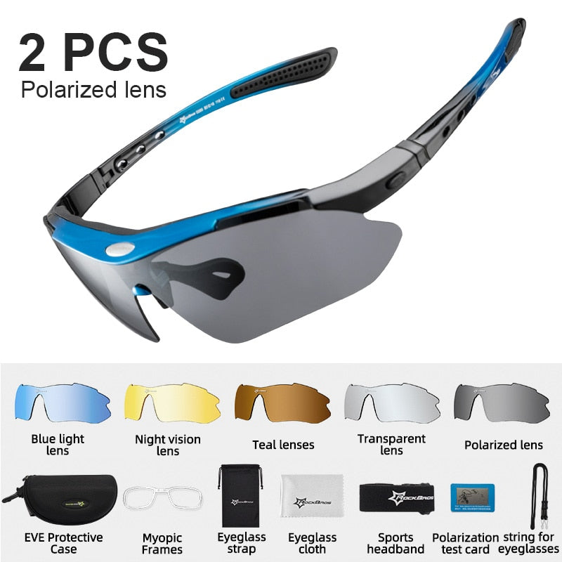 ROCKBROS Polarized Cycling Glasses Clear Bike Glasses Eyewear UV400 Outdoor Sport Sunglasses Men Women Cycling Sunglasses