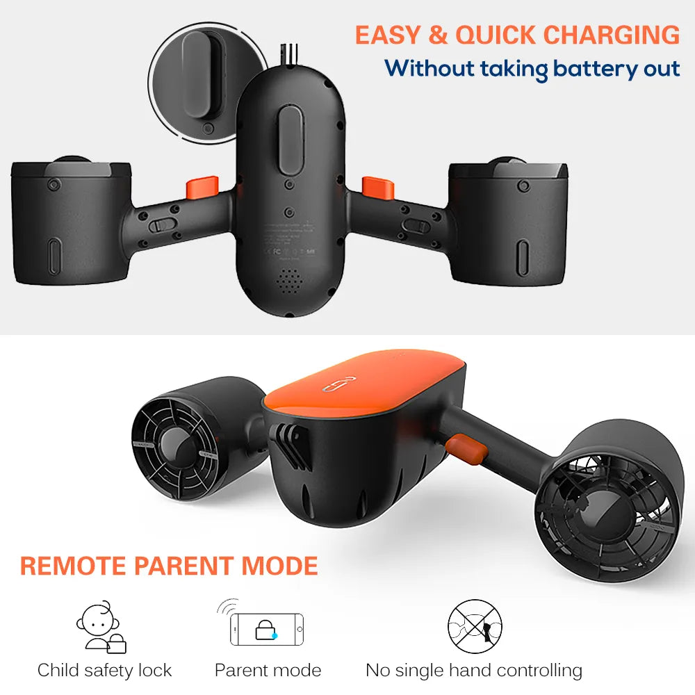 Underwater Sea Scooter Bluetooth Diving Water Scooter RC Motor Seascooter for Water Sports Snorkeling Swimming Pool Kids Adults