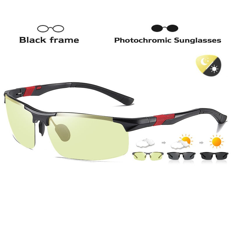 Top Aluminum Magnesium Frame Driving Photochromic Sunglasses Polarized Sun glasses Men Day Night Vision oculos de sol masculino