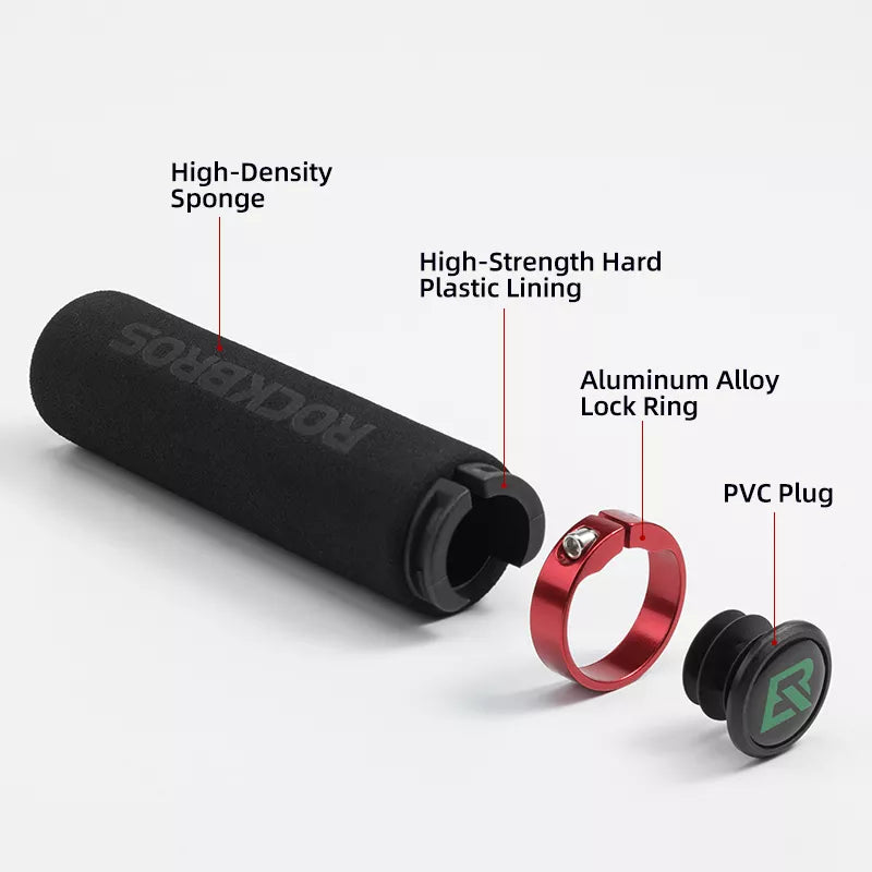 Rockbros apertos de bicicleta mtb silicone esponja guiador apertos anti-skid absorção de choque macio apertos de bicicleta ultraight ciclismo guiador