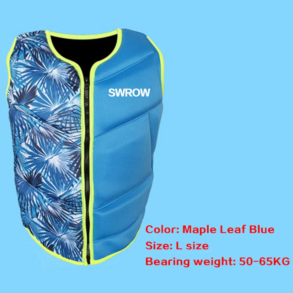 Adult neoprene buoyancy vest portable outdoor swimming fishing kayaking boating safety rescue buoyancy life jacket 2021