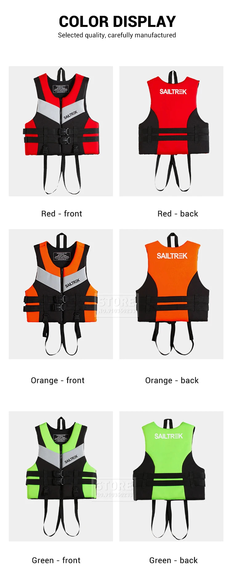 Kayak Life Jacket Adults Surf Life Vest Motorboats jet ski Wake board Raft Rescue Boat Clothing Fishing Vest Swimming Drifting