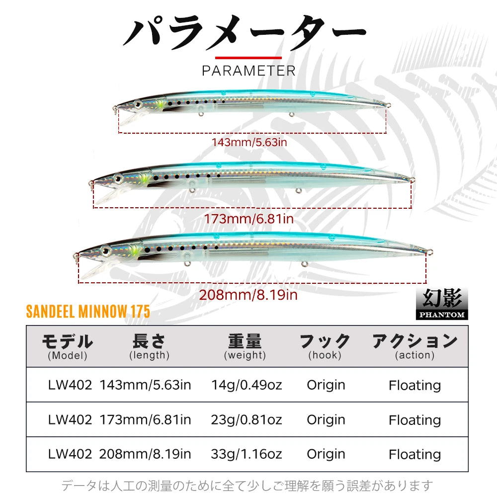 Hunthouse Fishing Jerkbait Lure Minnow Jerkbait Sea Lure Long Casting Minnow Floating Pesca Fishing Tackle Seabass