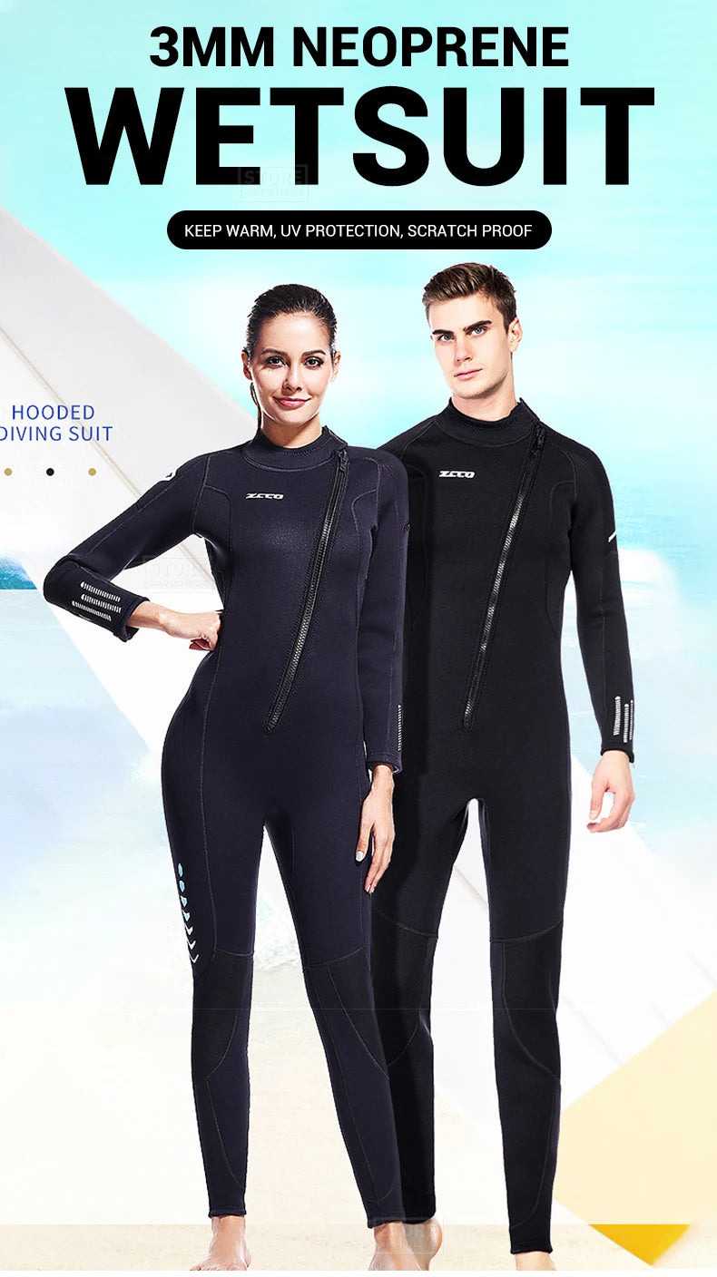 3MM Neoprene Wetsuit Men Surf Scuba Diving Suit Equipment Underwater Fishing Spearfishing Kitesurf Swimwear Wet Suit Equipment