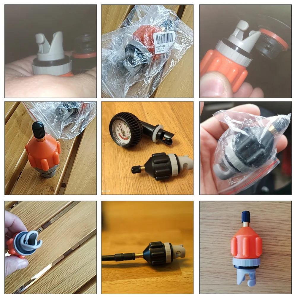 Adaptador de válvula de ar, fabricação habilidosa, barco a remo, durável, adaptador de válvula de ar, caiaque de nylon, adaptador de bomba inflável para placa sup