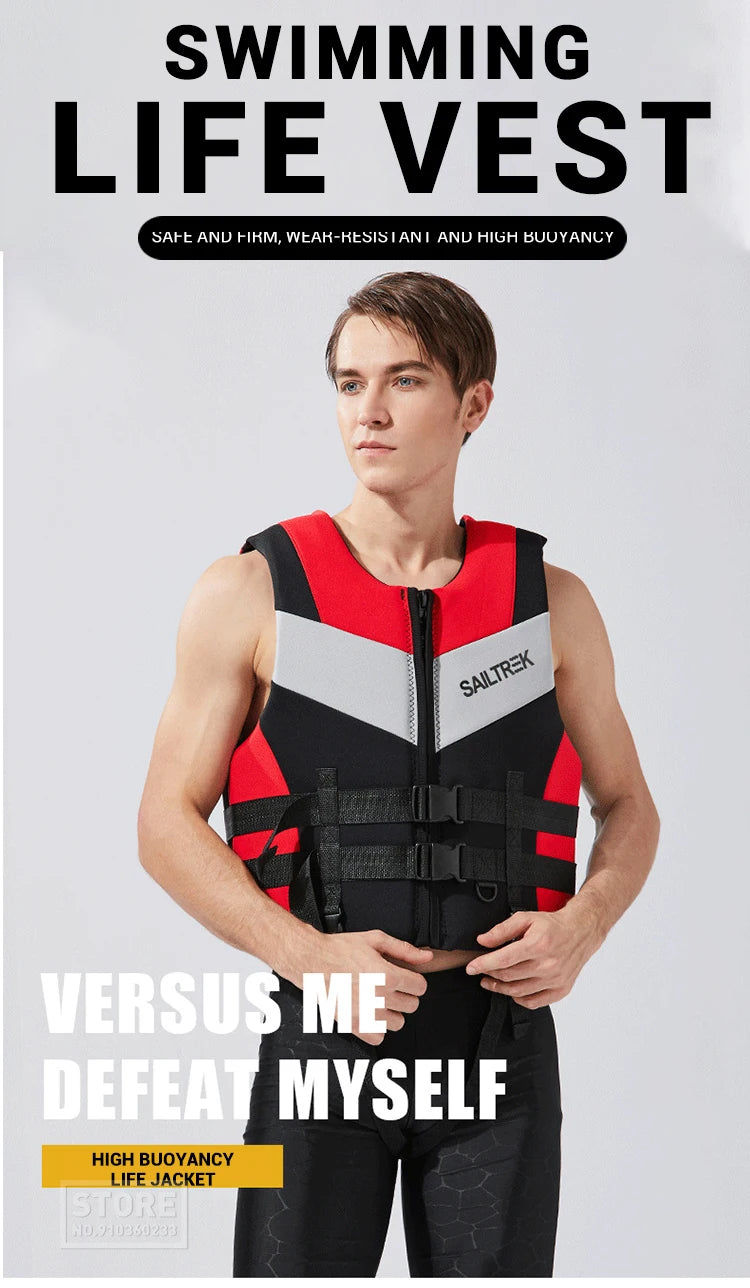 Kayak Life Jacket Adults Surf Life Vest Motorboats jet ski Wake board Raft Rescue Boat Clothing Fishing Vest Swimming Drifting