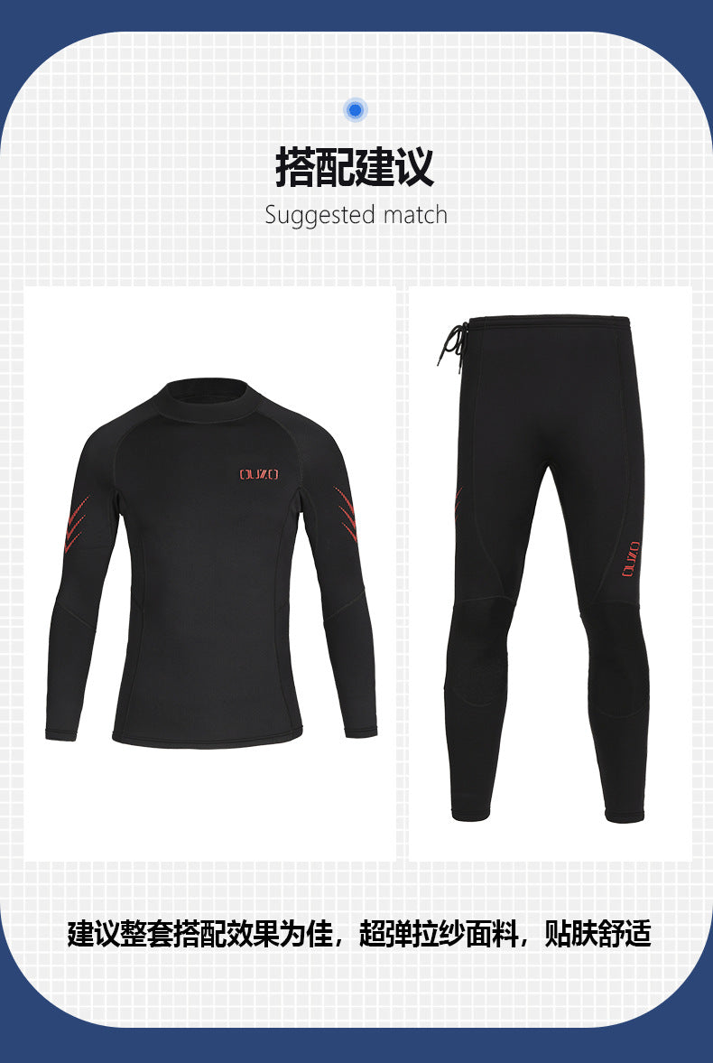 Winter 1.5MM Men Wetsuit Neoprene Underwater Kitesurf Surf Surfing Spearfishing Jacket Pants Clothes Wet Suit